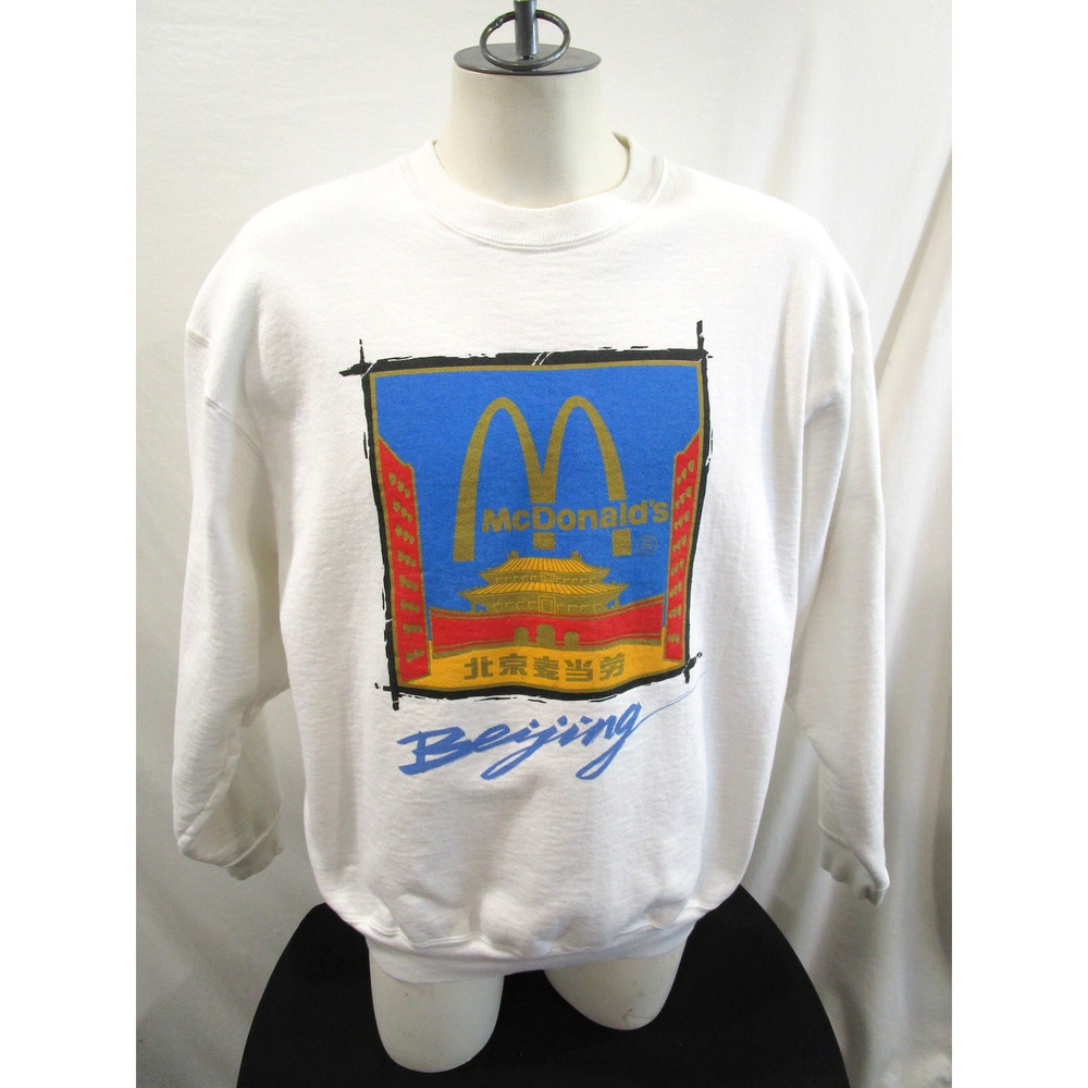 Vintage 90s Mcdonald's Beijing Promotional Crewneck Sweatshirt Adult XL